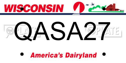 QASA27 Wisconsin License Plate