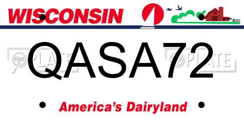 QASA72 Wisconsin License Plate