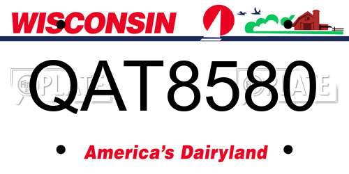 QAT8580 Wisconsin License Plate