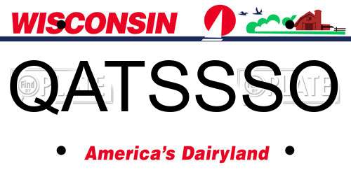 QATSSSO Wisconsin License Plate
