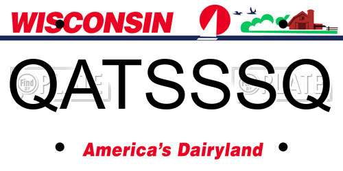 QATSSSQ Wisconsin License Plate