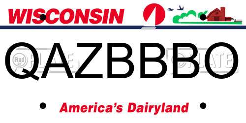 QAZBBBO Wisconsin License Plate