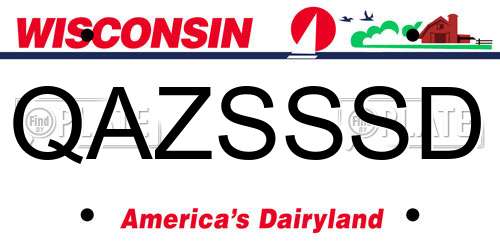 QAZSSSD Wisconsin License Plate