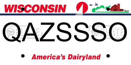 QAZSSSO Wisconsin License Plate