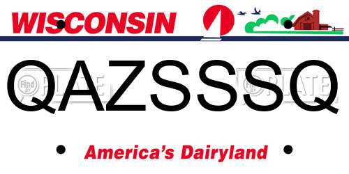 QAZSSSQ Wisconsin License Plate
