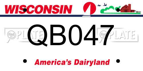 QB047 Wisconsin License Plate