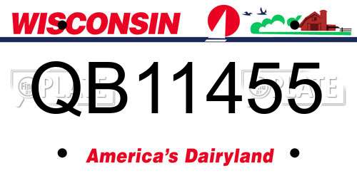 QB11455 Wisconsin License Plate