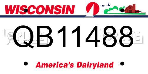 QB11488 Wisconsin License Plate