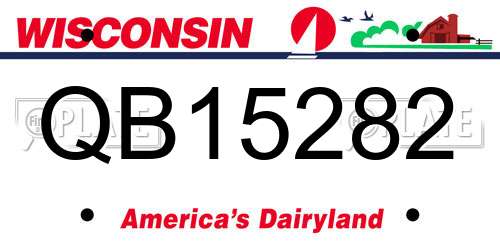 QB15282 Wisconsin License Plate