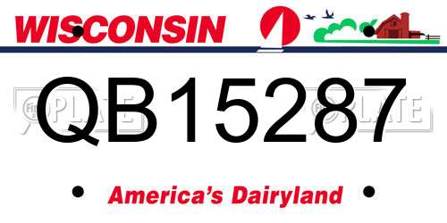 QB15287 Wisconsin License Plate