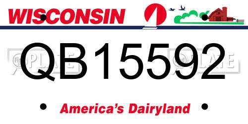 QB15592 Wisconsin License Plate