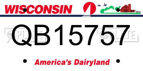 QB15757 Wisconsin License Plate