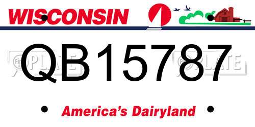QB15787 Wisconsin License Plate