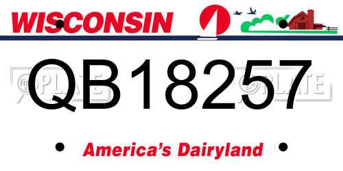 QB18257 Wisconsin License Plate