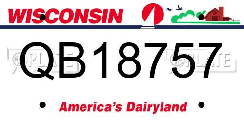 QB18757 Wisconsin License Plate