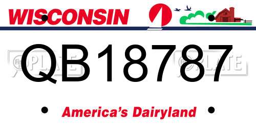 QB18787 Wisconsin License Plate