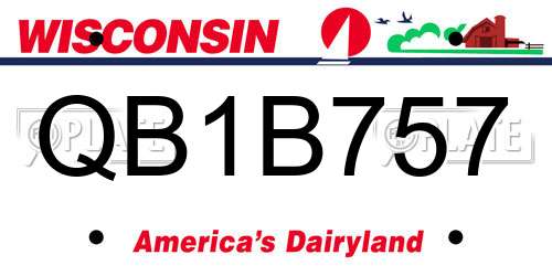 QB1B757 Wisconsin License Plate