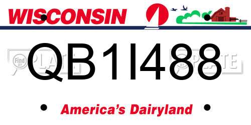 QB1I488 Wisconsin License Plate
