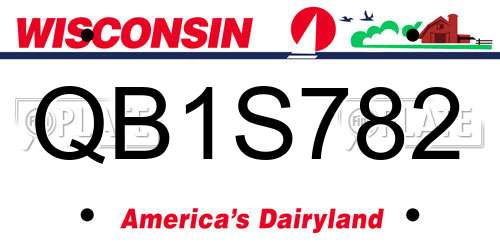 QB1S782 Wisconsin License Plate