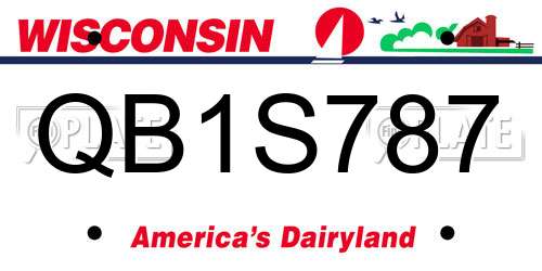 QB1S787 Wisconsin License Plate
