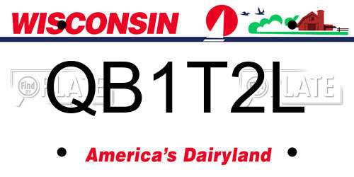 QB1T2L Wisconsin License Plate