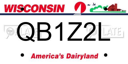 QB1Z2L Wisconsin License Plate