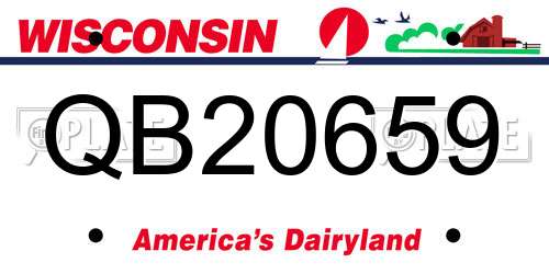QB20659 Wisconsin License Plate