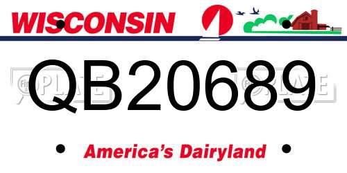 QB20689 Wisconsin License Plate