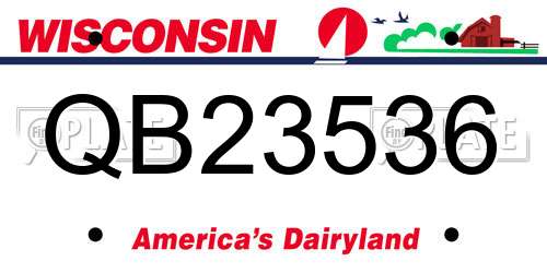 QB23536 Wisconsin License Plate
