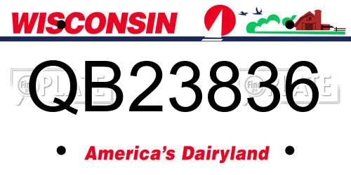 QB23836 Wisconsin License Plate