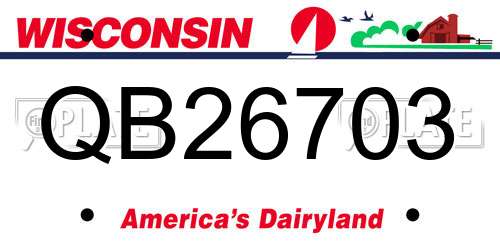 QB26703 Wisconsin License Plate