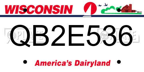 QB2E536 Wisconsin License Plate