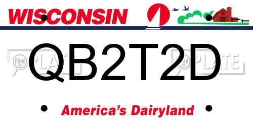 QB2T2D Wisconsin License Plate