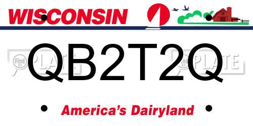 QB2T2Q Wisconsin License Plate