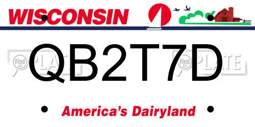 QB2T7D Wisconsin License Plate