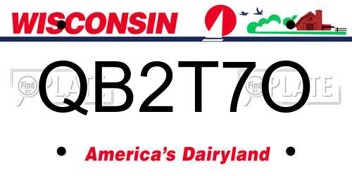QB2T7O Wisconsin License Plate