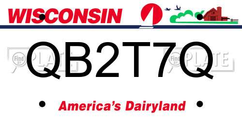 QB2T7Q Wisconsin License Plate