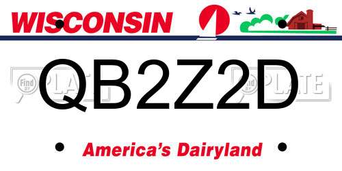 QB2Z2D Wisconsin License Plate