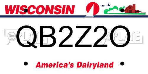 QB2Z2O Wisconsin License Plate