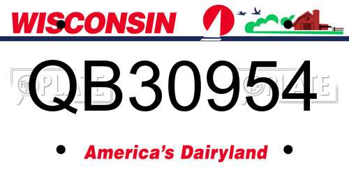 QB30954 Wisconsin License Plate