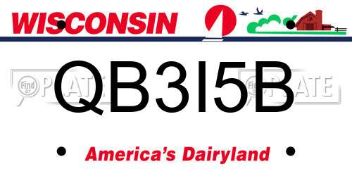 QB3I5B Wisconsin License Plate