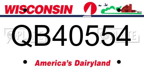 QB40554 Wisconsin License Plate