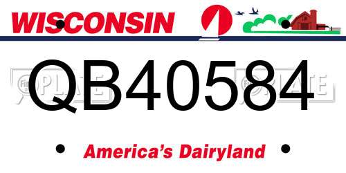 QB40584 Wisconsin License Plate