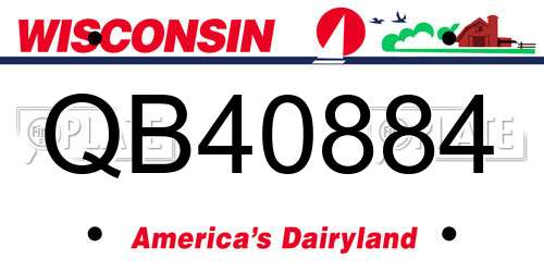 QB40884 Wisconsin License Plate