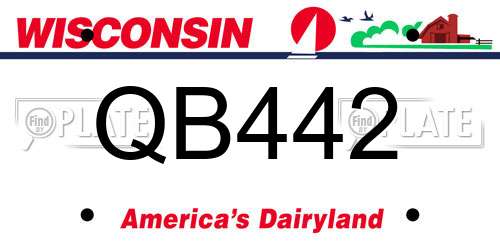 QB442 Wisconsin License Plate