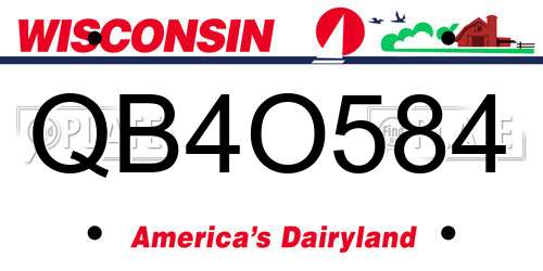 QB4O584 Wisconsin License Plate
