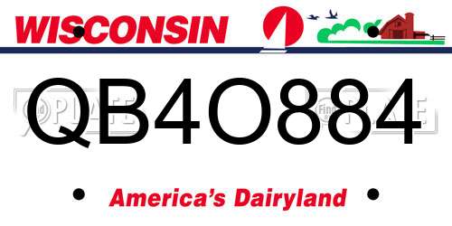 QB4O884 Wisconsin License Plate
