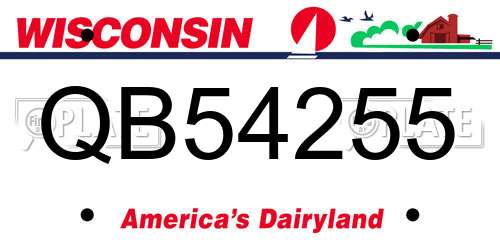 QB54255 Wisconsin License Plate