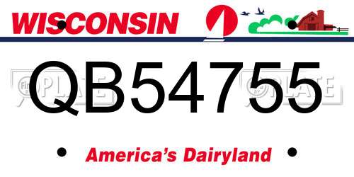 QB54755 Wisconsin License Plate