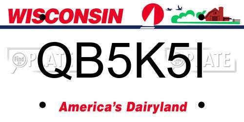 QB5K5I Wisconsin License Plate